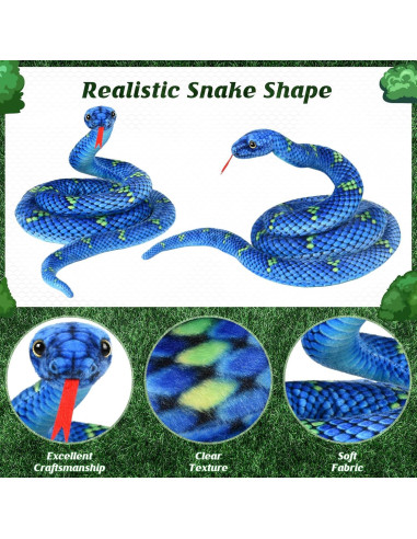 Peluche de Serpiente Azul MGZTTHW 180 cm Realista