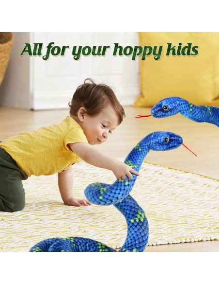 Peluche de Serpiente Azul MGZTTHW 180 cm Realista Peluche de Serpiente Azul MGZTTHW 180 cm Realista