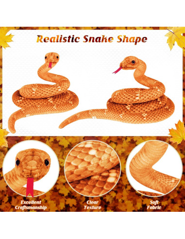 Serpiente de Peluche MGZTTHW 70 cm Marrón Realista