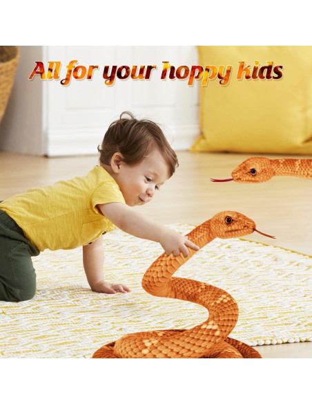 Serpiente de Peluche MGZTTHW 70 cm Marrón Realista