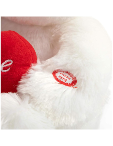 Oso de Peluche HollyHOME con Corazón LED 33 cm Blanco