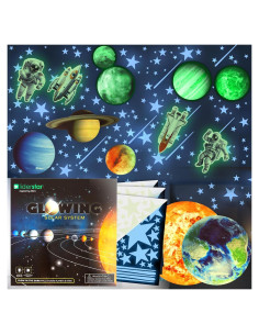 Pegatinas Brillantes del Sistema Solar - LiderStar Astronauta
