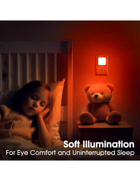 Luz Nocturna LED Briignite Roja con Sensor - Paquete de 2