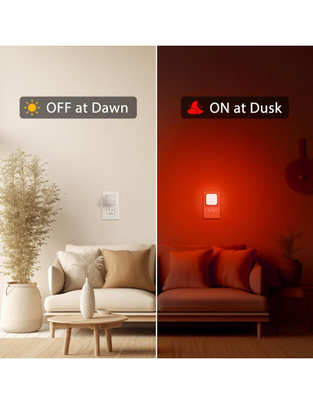 Luz Nocturna LED Briignite Roja con Sensor - Paquete de 2