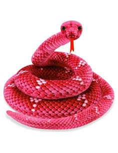 Serpiente de peluche gigante MGZTTHW 70 cm rosa realista