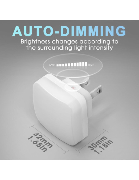 Luz Nocturna LED Briignite Cuadrada 0.3W Paquete de 2