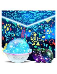 Proyector de Luz Nocturna Dinosaurios DEVRNEZ 360 Azul