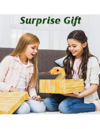 Serpiente de Peluche Realista MGZTTHW 70 cm Amarilla