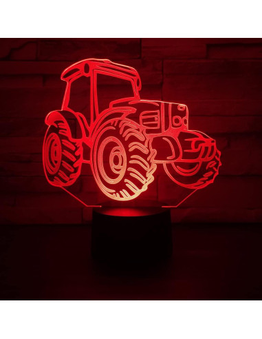 Lámpara de Noche 3D Tractor Comiwe, 16 Colores, Control Remoto