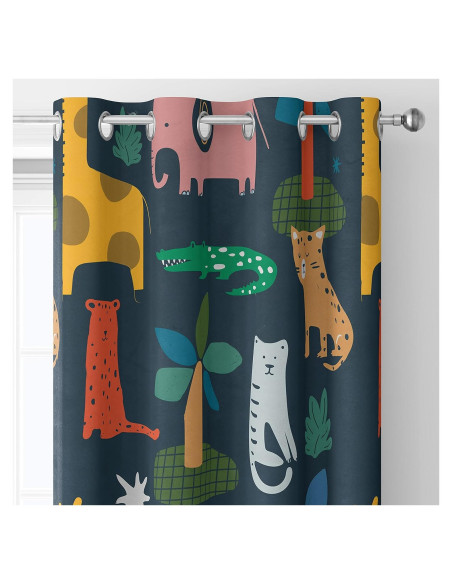 Cortinas Opacas Trelemek 140x160 cm Animales Selva
