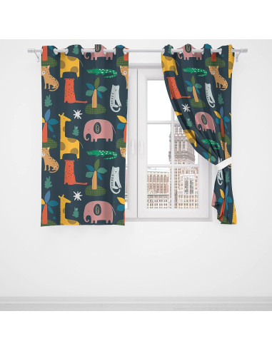 Cortinas Opacas Trelemek 140x160 cm Animales Selva