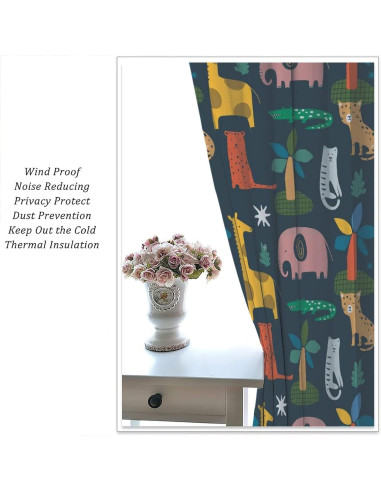 Cortinas Opacas Trelemek 140x160 cm Animales Selva