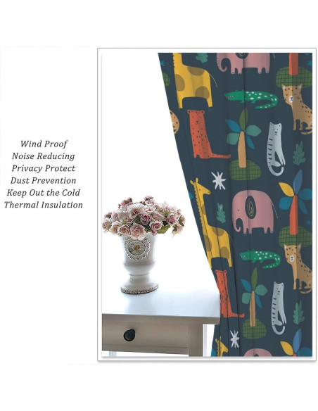 Cortinas Opacas Trelemek 140x160 cm Animales Selva