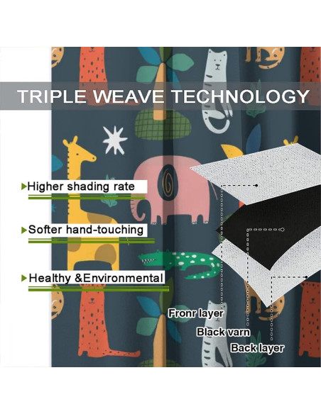 Cortinas Opacas Trelemek 140x160 cm Animales Selva