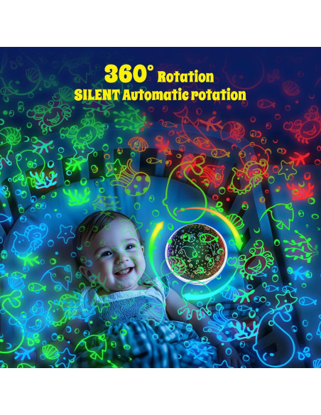 Proyector de Estrellas BAISIQI Luz Nocturna 3 Películas 18 Modos