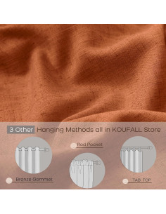 Cortinas KOUFALL Naranjas Quemadas 52x114 cm Pack de 2 2