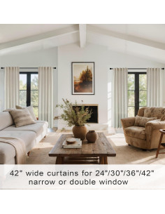 Cortinas Sheer KOUFALL de Lino Beige 2 Paneles 107x229 cm 2