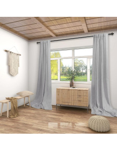 Cortinas KOUFALL 52x213 cm Grises Claras Juego de 2 2