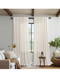 Cortinas KOUFALL 72x84 cm Lino Transparente Juego de 2 2