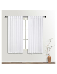 Cortinas Cortas KOUFALL Blancas 52x114 cm Pack 2