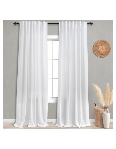 Cortinas Transparentes KOUFALL 132x305 cm Juego de 2 Paneles
