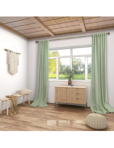 Cortinas Transparentes KOUFALL 52x183 cm Verde Salvia 2