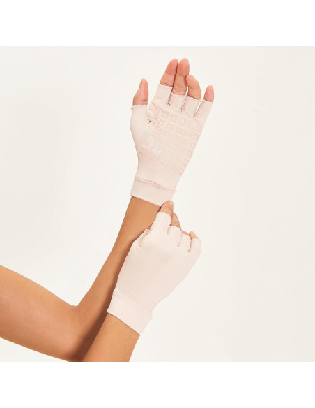 Guantes de Sol Sin Dedos Unisex UPF 50+ Caramelo Claro Pequeño