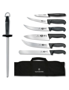 Juego de Cuchillos BBQ Victorinox Fibrox Pro 8 Piezas Negro