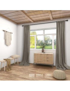 Cortinas de Lino KOUFALL 160x160 cm Semi Transparentes 2