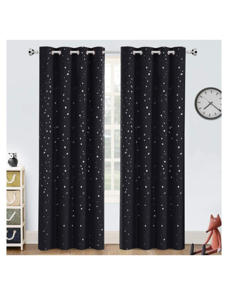 Cortinas Blackout PrinceDeco 2 Paneles Estrellas 52x213cm