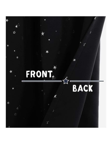 Cortinas Blackout PrinceDeco 2 Paneles Estrellas 52x213cm