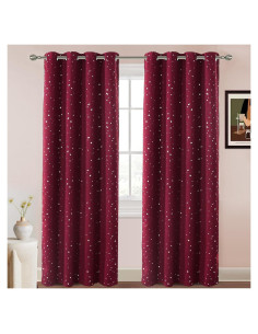 Cortinas Blackout PrinceDeco 2 Paneles 132x213 cm Burdeos