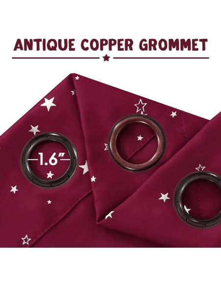 Cortinas Blackout PrinceDeco 2 Paneles 132x213 cm Burdeos