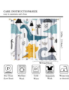 Cortina Opaca Kurtect Dinosaurio 106x114 cm 2 Piezas 2