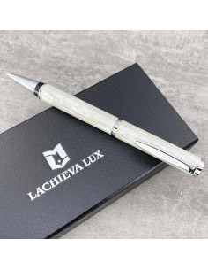 Bolígrafo de lujo LACHIEVA LUX de madreperla blanca con recarga P900M 2