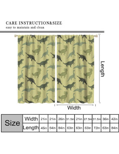 Cortina Opaca Kurtect Dinosaurio 182x160 cm 2 Paneles 2