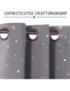Cortinas Blackout PrinceDeco 2 Paneles Estrellas Brillantes 2