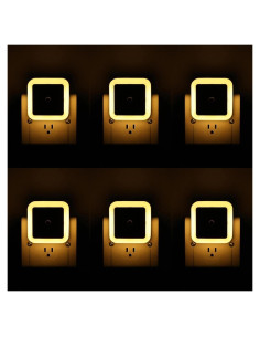 Luz Nocturna Enchufable KINUR LED Blanca Cálida 6 Piezas