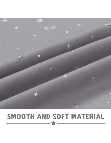 Cortinas Blackout PrinceDeco 2 Paneles Estrellas Grises