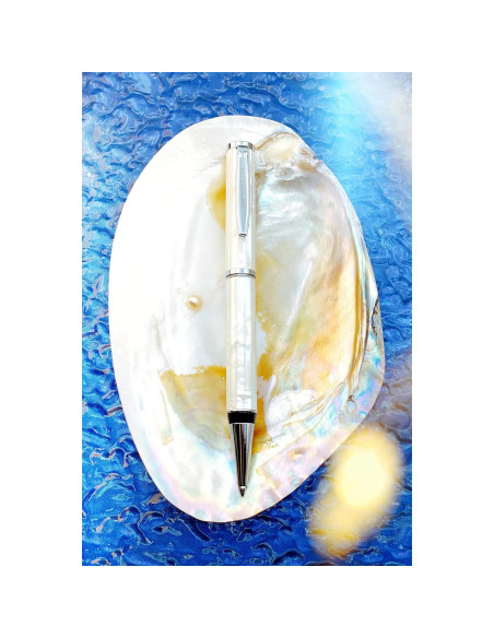 Bolígrafo de lujo LACHIEVA LUX de madreperla blanca con recarga P900M