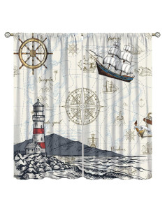 Cortinas Náuticas AAVEUP 70x160 cm Blackout Art Deco