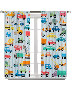 Cortinas Infantiles SXXLDNG 2 Paneles 106x213 cm Coche 2