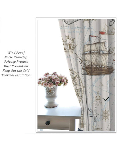 Cortinas Náuticas AAVEUP 70x160 cm Blackout Art Deco