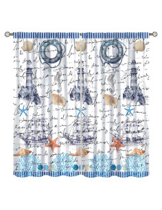 Cortinas Náuticas AAVEUP 53x114 cm Diseño Art Deco