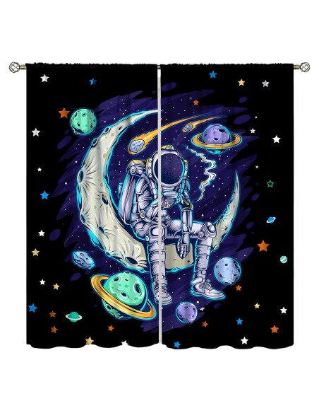 Cortinas de Astronauta Llylumty 2 Paneles 53.5x114cm