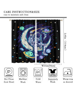 Cortinas de Astronauta Llylumty 2 Paneles 53.5x114cm 2