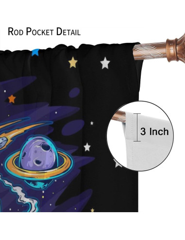 Cortinas de Astronauta Llylumty 2 Paneles 53.5x114cm