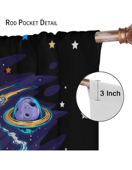 Cortinas de Astronauta Llylumty 2 Paneles 53.5x114cm
