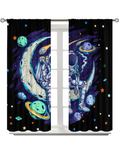 Cortinas de Astronauta Llylumty 2 Paneles 53.5x114cm