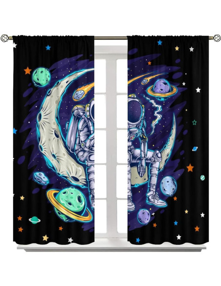 Cortinas de Astronauta Llylumty 2 Paneles 53.5x114cm